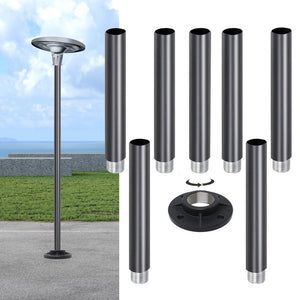 Hardoll Black Aluminium Poles with base for Solar Garden Outdoor UFO Lights (Height: 4 Feet,6 Feet,8 Feet,10 Feet,12 Feet,14Feet)