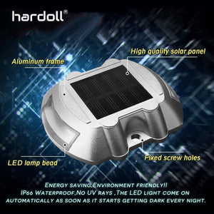 Hardoll Solar Dock Light for Home 6 LED Lamp Waterproof Step Pathway Lights for Driveway and Outdoor for Garden (Yellow Flashing)
