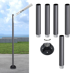 Hardoll Multi-Functional Black Aluminium Poles with base for Lights, CCTV, Wi-Fi, Bike Charging, Flags, Sign Boards and Mike Sets (Height: 4 Feet,6 Feet,8 Feet,10 Feet,12 Feet,14Feet)