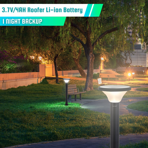 Hardoll 15W Solar Pillar Lights for Outdoor Home Garden Waterproof Wall Gate Post Lamp with Pole(Round Shape-Pack of 1)