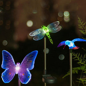 Hardoll Solar Lights For Home Garden Outdoor Stake Bird Lamp (Pack of 3, RGB) Refurbished