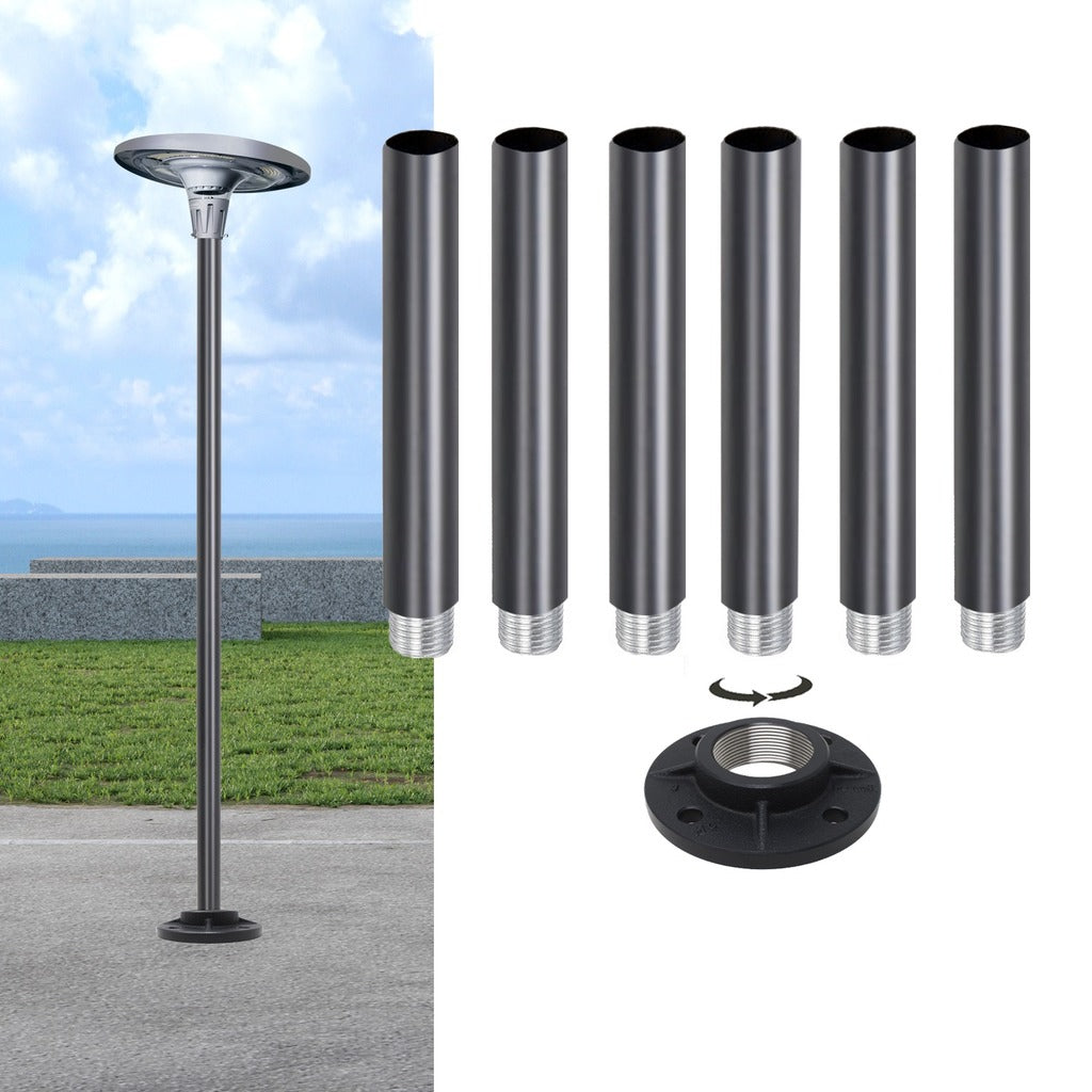 Hardoll Black Aluminium Poles with base for Solar Garden Outdoor UFO Lights (Height: 4 Feet,6 Feet,8 Feet,10 Feet,12 Feet,14Feet)