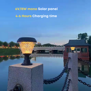 Hardoll 10W Solar Lights for Home Outdoor Garden 33 LED Waterproof Gate Lamp (Round)