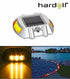 Hardoll Solar Dock Light for Home 6 LED Lamp Waterproof Step Pathway Lights for Driveway and Outdoor for Garden (Yellow Flashing)