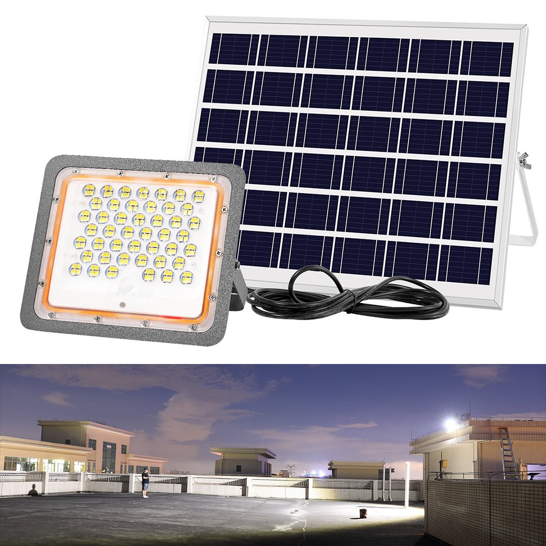 Hardoll 100W Solar Flood Light LED Outdoor for Lamp for Home Garden Waterproof(Aluminum +PC,Cool White-Pack of 1) - Hardoll