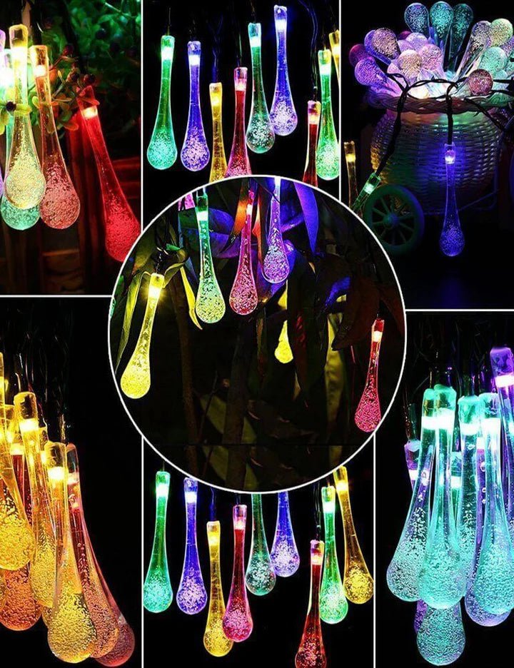 Hardoll® 30 LED 20ft Multi color Waterdrop Solar Waterproof Lights for Garden, Home, Outdoor - Hardoll
