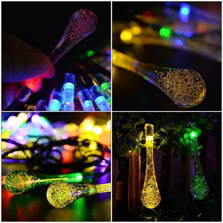 Hardoll® 30 LED 20ft Multi color Waterdrop Solar Waterproof Lights for Garden, Home, Outdoor - Hardoll