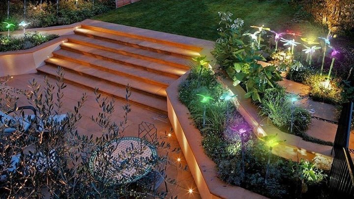 Hardoll Solar Lights For Home Garden Outdoor Stake Bird Lamp (Pack of 3, RGB) Refurbished - Hardoll