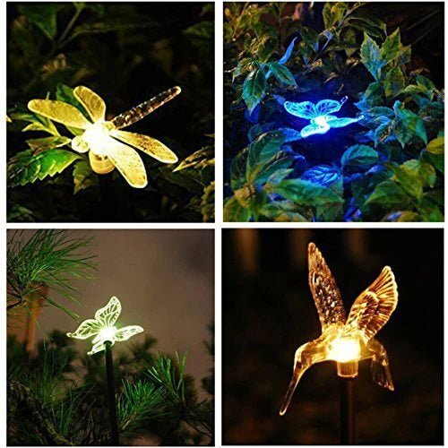 Hardoll Solar Lights For Home Garden Outdoor Stake Bird Lamp (Pack of 3, RGB) Refurbished - Hardoll