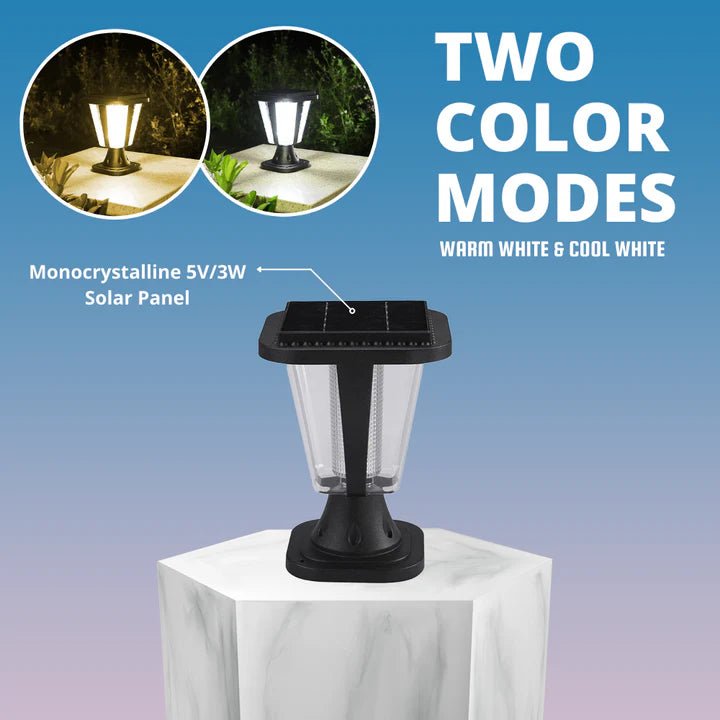 Hardoll Solar Lights for Home Outdoor Garden 198 LED Waterproof Pillar Wall Gate Post Lamp (Pack of 1 - Warm White and Cool White, Aluminum+PC)(Refurbished) - Hardoll