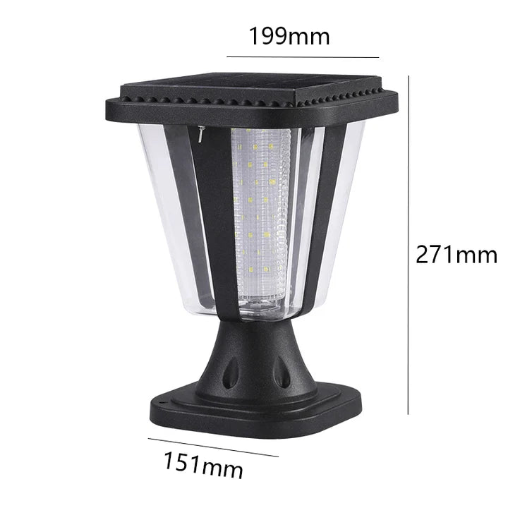 Hardoll Solar Lights for Home Outdoor Garden 198 LED Waterproof Pillar Wall Gate Post Lamp (Pack of 1 - Warm White and Cool White, Aluminum+PC)(Refurbished) - Hardoll