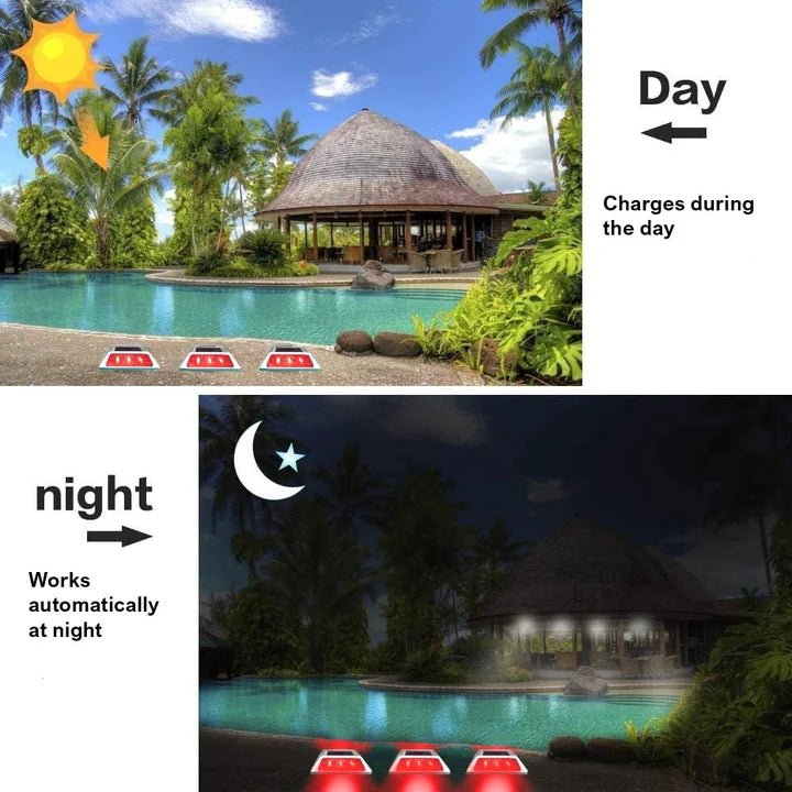 Hardoll Solar Road Stud Light for Home Garden Waterproof Outdoor Rechargeable 6 LED Lamp for Step Pathway Lights Security Driveway Lantern (Red Flashing) for Commercial Purpose - Pack of 1 - Hardoll