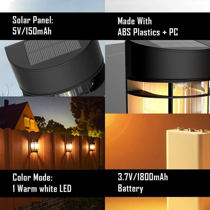 Hardoll Solar Wall Lighting 1 LED Light Decorative Waterproof Wall Lamp for Home Garden Outdoor Decoration - Hardoll