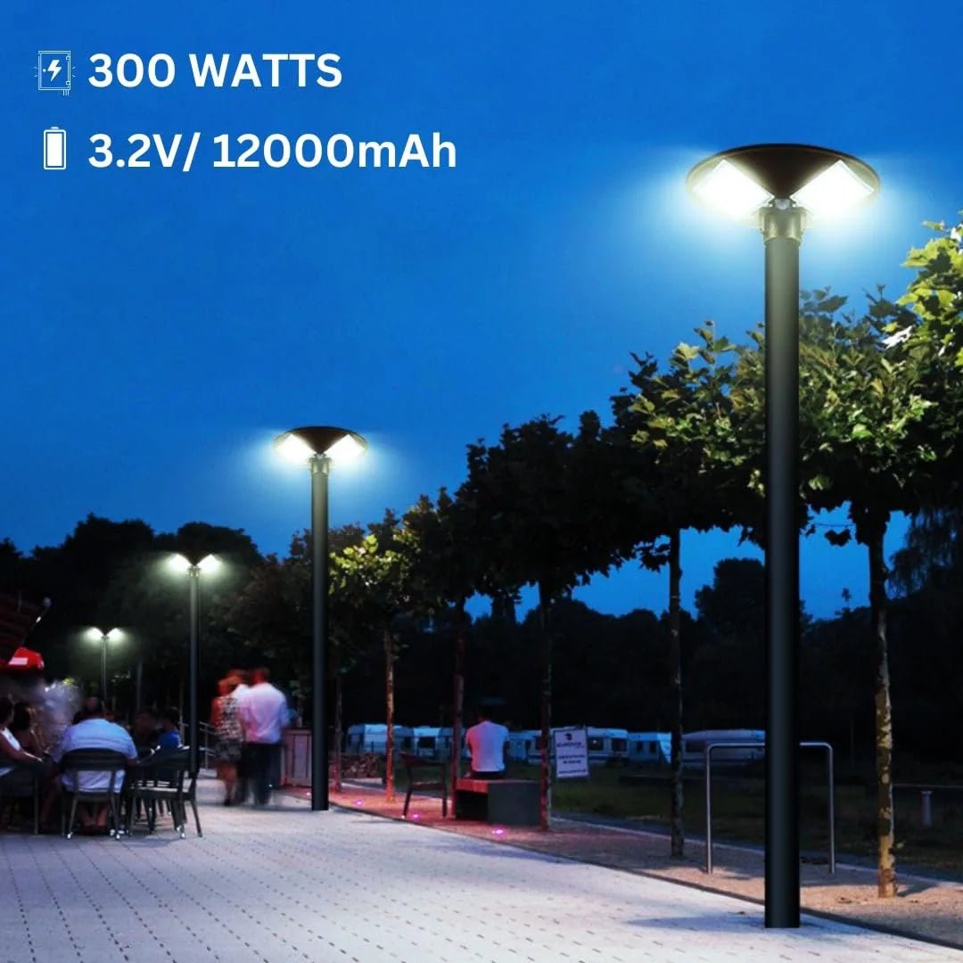 Hardoll UFO Solar Garden Lights for Home Garden LED Lamp Waterproof Outdoor Lantern Lamp 300W(Cool White)(Pole not included) - Hardoll