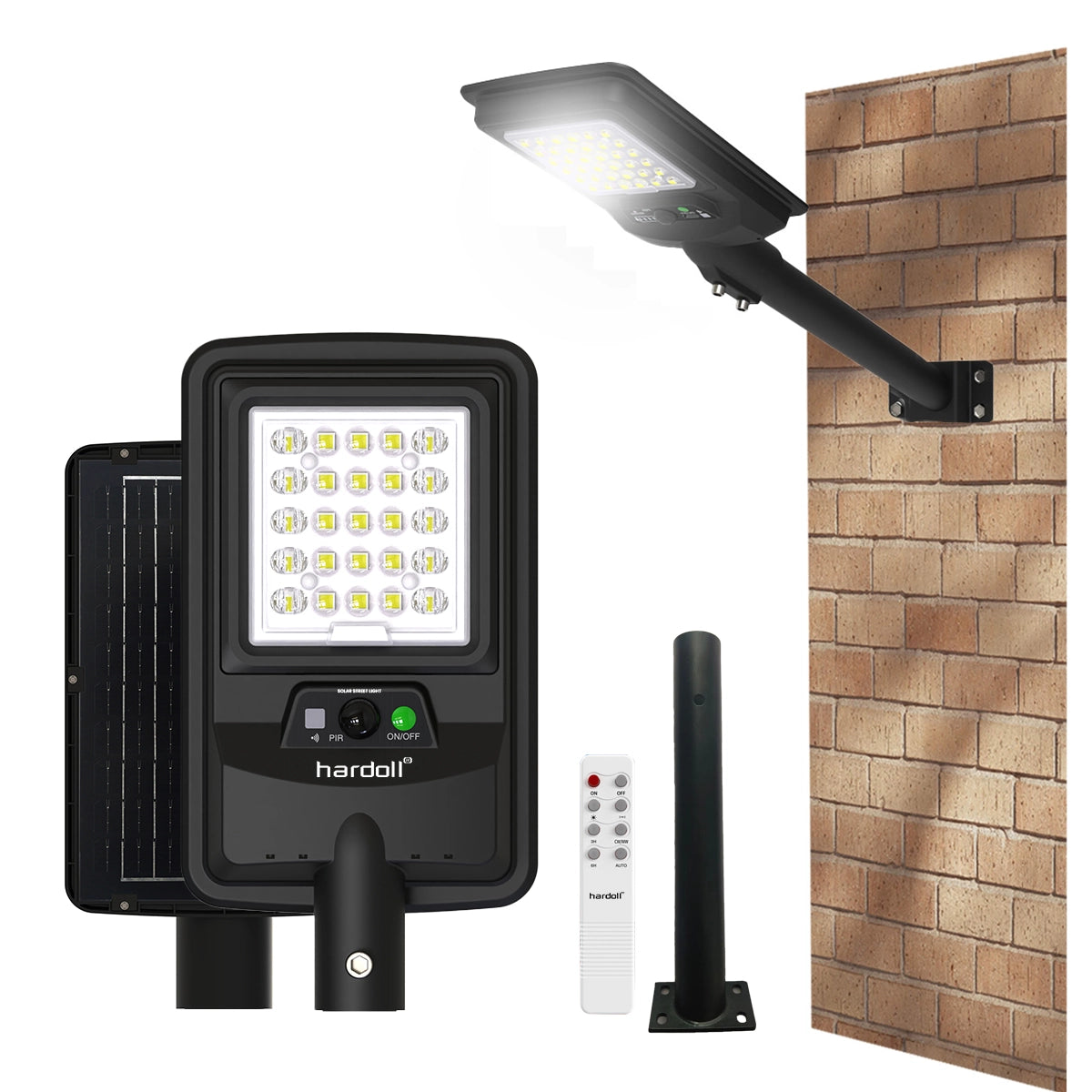 Hardoll 50W Solar Street Light for Home Outdoor | LED Solar for Lights with Motion Sensor & Remote | IP65 Waterproof Solar Lamp for Garden, Yard, Wall & Gate Lighting