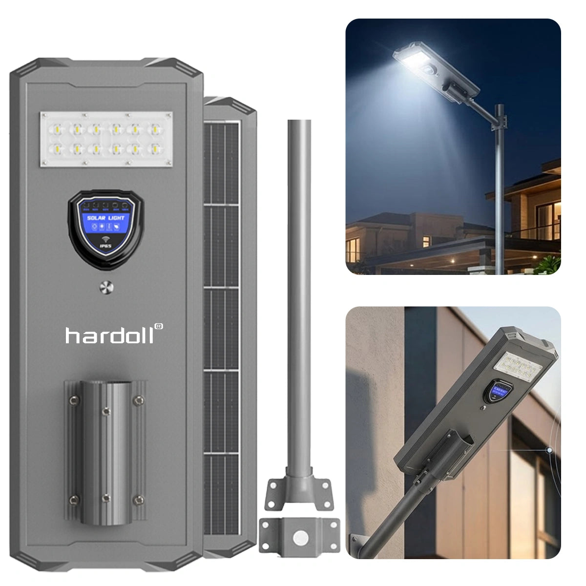 Hardoll 100W Solar Street Light – Waterproof LED, 24000mAh Replaceable Battery | Solar Light for Home, Garden & Yard India (Cool White)