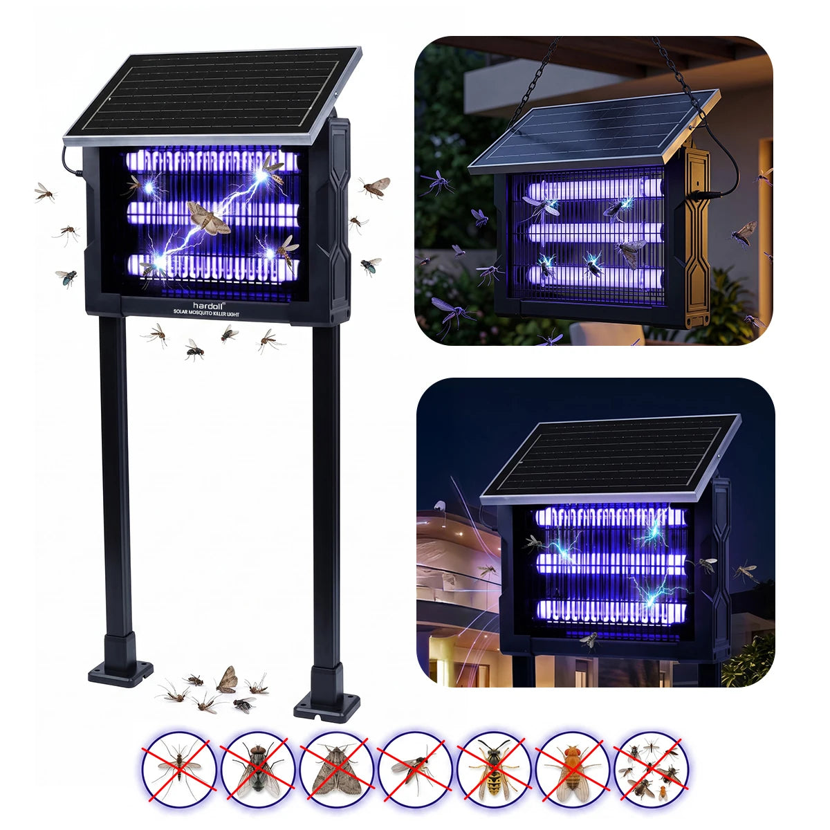 solar powered killer light at night
