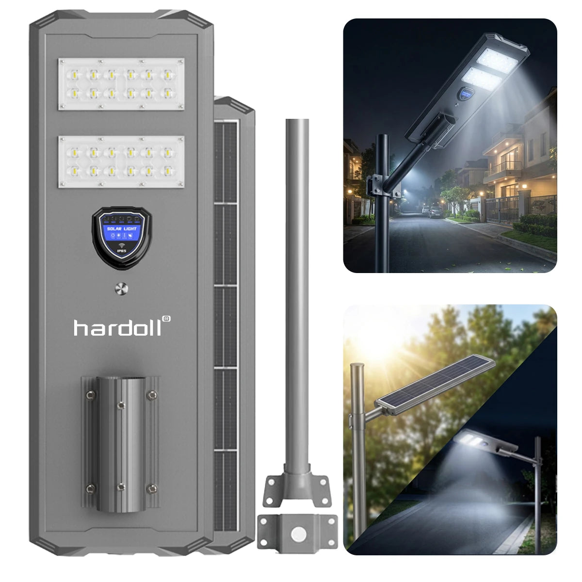 Hardoll 200W Solar Street Light – Aluminium Body, Replaceable Battery, Waterproof | Solar Light for Home & Outdoor Garden India