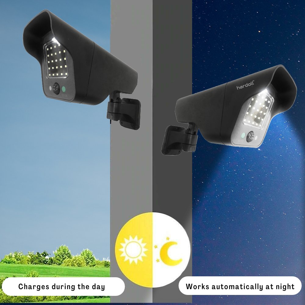 Hardoll 25 LED Solar Security PIR Motion Sensor Lamp for Outdoor Home Garden with Remote Control Dummy Camera Shaped Light(Pack of 1) - Hardoll