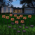 hardoll Solar Lights Outdoor 6 LED Flower Lamp for Home Garden Waterproof Decoration(Warm White-Pack of 2) - Hardoll