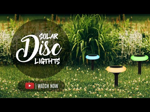 Hardoll Solar Decorative Lights Home Garden Outdoor Color Changing Disk Shaped Waterproof LED Lamp