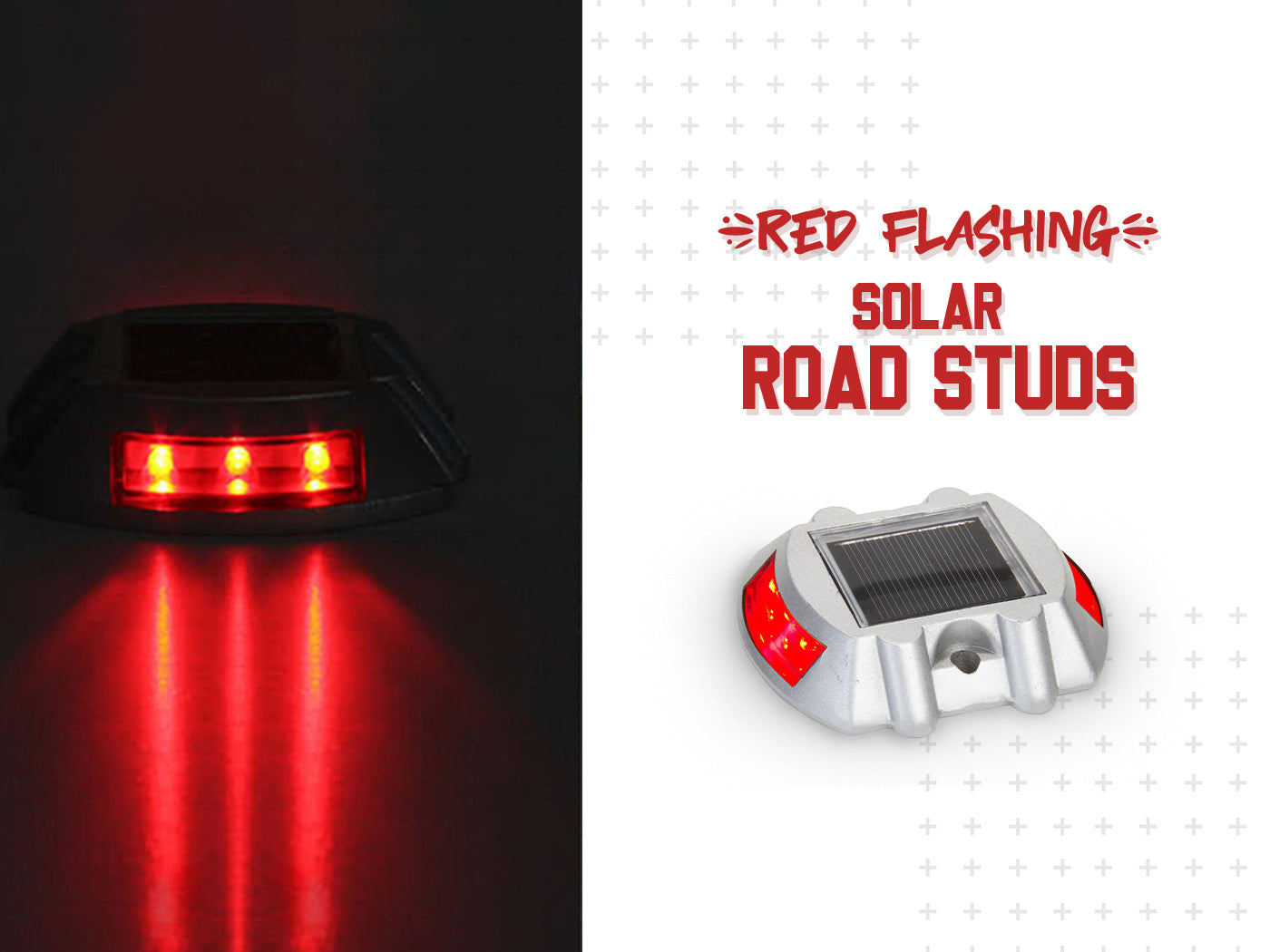 Buy Automatic Solar Flashing Red Road Lights for Street Roads